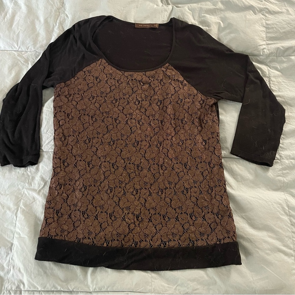 The Limited Black and Brown Blouse